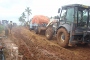 Trapped Relief vehicle is taken out of muddy road